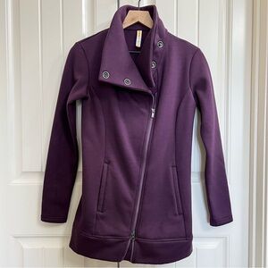 Lucy Womens Activewear Fleece Asymmetrical Zip Jacket in Purple, Size XS